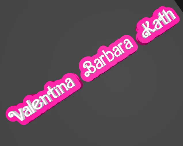 Personalizador de Lápiz con nombre 3D-Estilo Barbie- (10 uds)