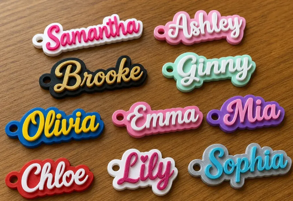 Llavero / Tag personalizado 2 colores con cadena (28 mm)